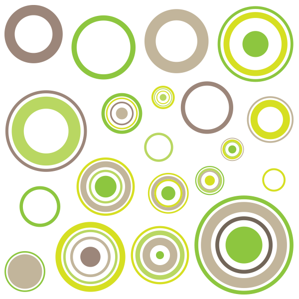 Sticker cercles Taupe panach vert