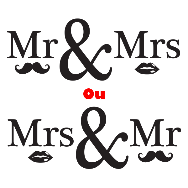 Sticker Mr & Mrs