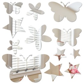 Sticker miroir papillons et étoiles