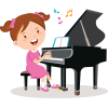 Sticker Petite pianiste fille
