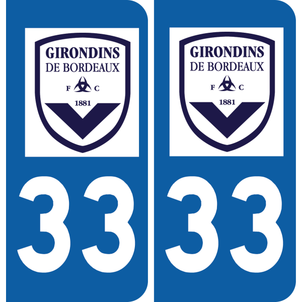 Sticker Département 33 avec Logo Girondins de Bordeaux
